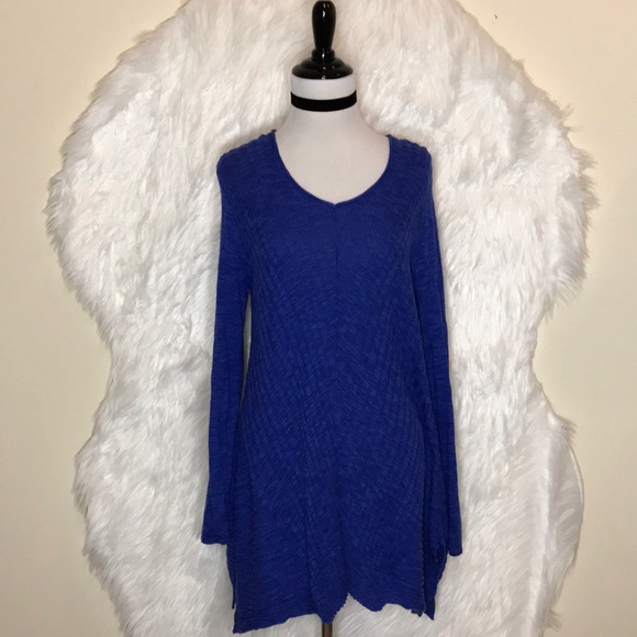 beatrix ost Tops - Beatrix OST Ribbed Knit V-neck Tunic Sweater